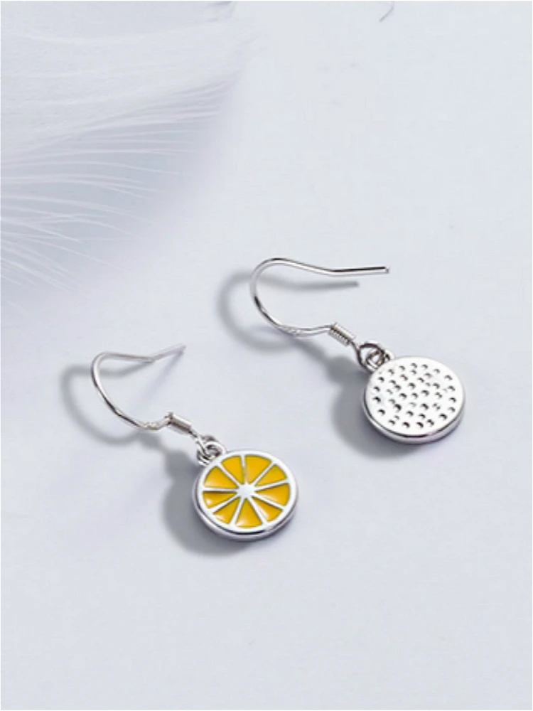 

Женские серебряные сережки с изображением лимона, серебро 925 пробы, 2021