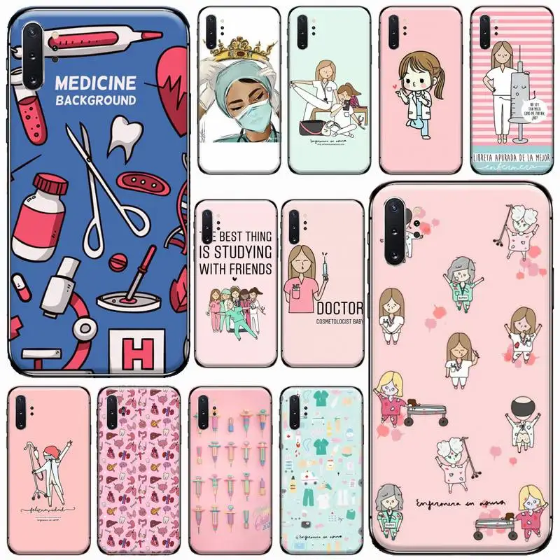

Spain Cartoon Medicine Doctor Nurse Phone Case For Samsung Galaxy S8 S9 S10 Plus S10E Note 3 4 5 6 7 8 9 10 Pro Lite cover