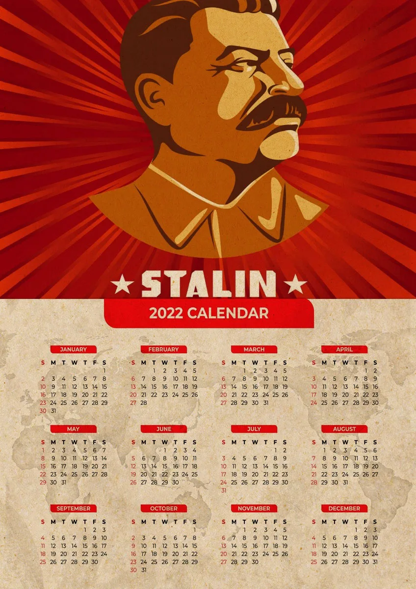 Российский советский лидер Сталин Маркс 2022 календарь винтажная фотобумага и