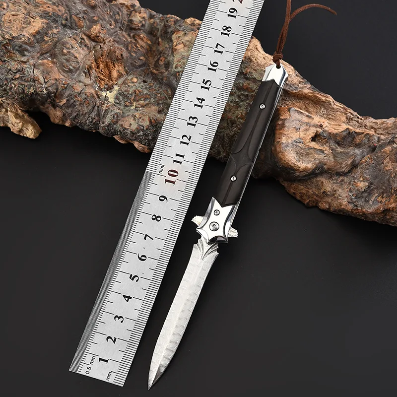 

CN(Origin) 17CM Damascus Steel Folding Knife survival tactical pocket knife