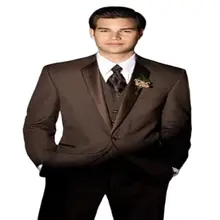 Tuxedos de marié 3 pièces, vêtements à la mode marron à revers cranté, costumes Slim à bouton unique pour mariage de haute qualité, nouvelle collection 2022  (4)
