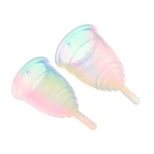 Многоразовая менструальная чаша, силиконовая менструальная чаша с градиентом, 20 мл, 30 мл, для женщин, Встроенная влагалище, моющаяся менструальная чаша