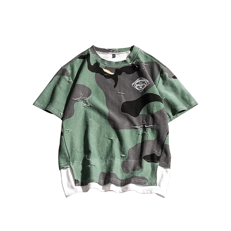 

Nice Camouflage T-shirt Men Spring Design T-shirt Camouflage Tactical T-shirt Male Military T Shirt Broken T Shirt M-5XL