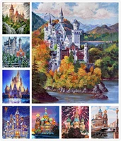 landscape luxury castle palace 5d diy full square and round diamond painting embroidery cross stitch kit wall art home decor