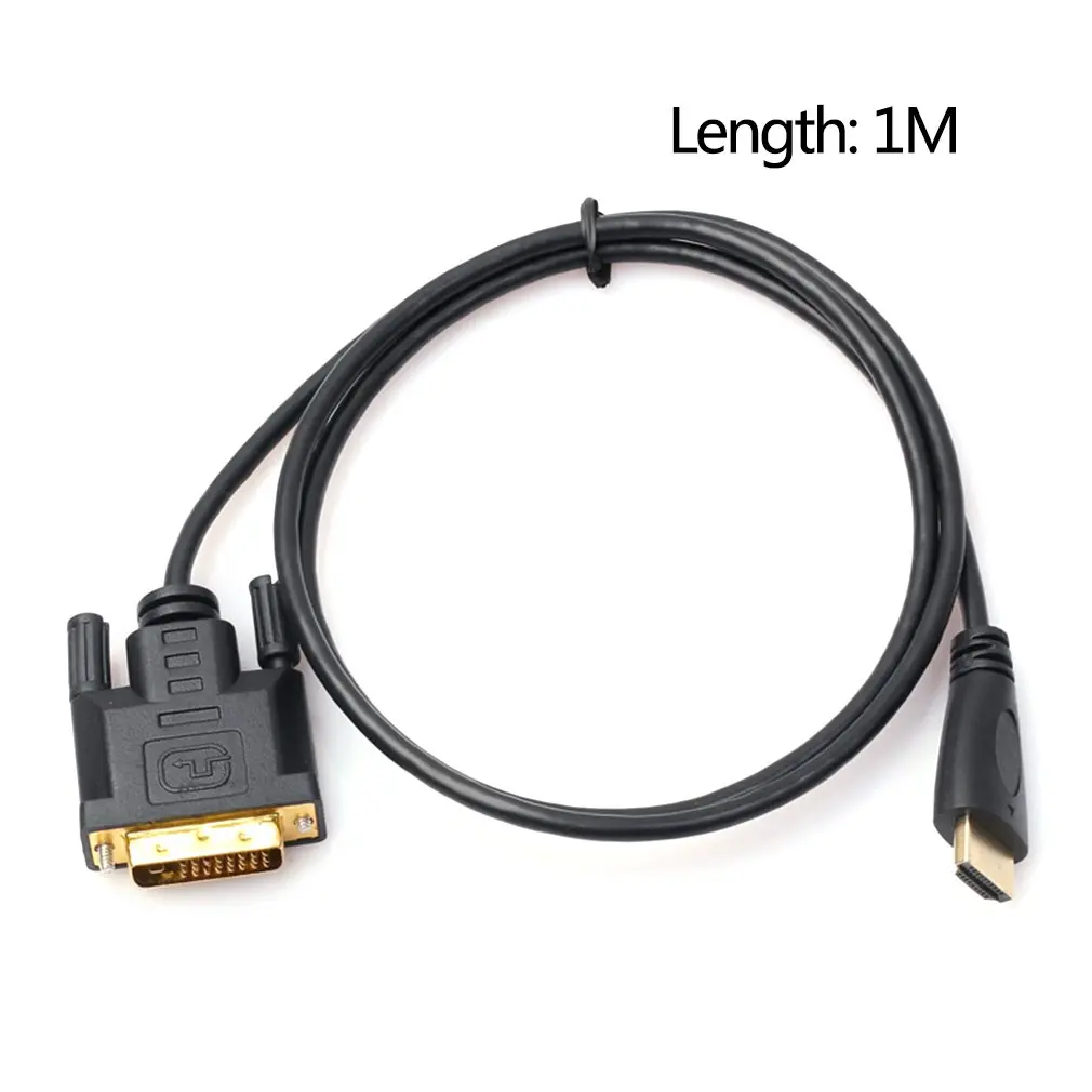 

1M/1.8M/3M/5M Gold Plated HDMI To DVI 24 Cable Adapter Male To Male Adapter Converter Black High Quality Drop Shipping