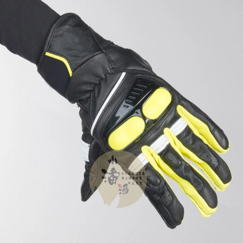 

Free shipping Hyperions Motorcycle Motorbike Leather Gloves Black / Neon Yellow Racing Glove