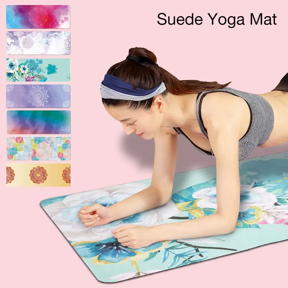 Замшевый резиновый коврик для йоги Противоскользящий коврик для начинающих экологический фитнес-гимнастика коврики с сумкой для хранения 1830*680*1,5 мм