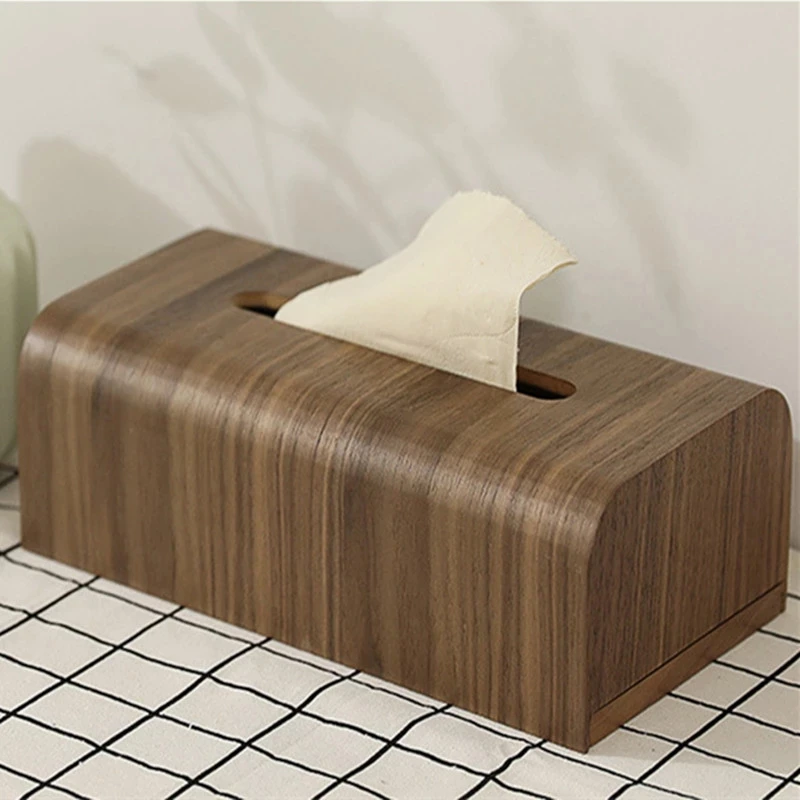 

Living Room Tea Table Paper Box Napkin Tissue Box Wood Crafts Office Home Decorations Black Walnut Wood Storage Box