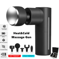 2021 new muscle massage gun deep tissue percussion massager fascia gun with cooling heating therpy heads mini size massage gun