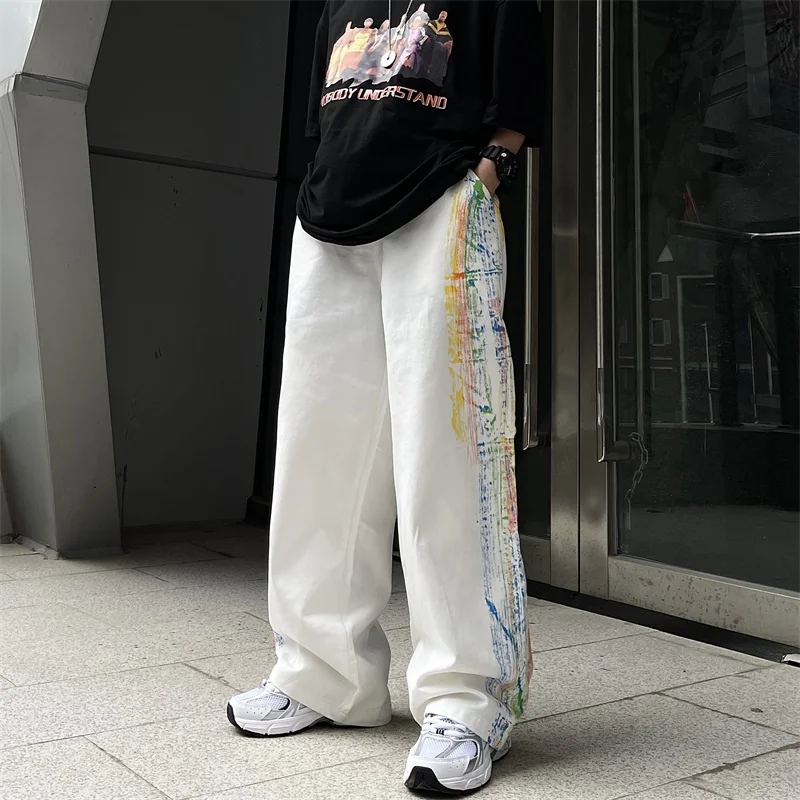 

Women's Pants 2021 Summer New Streetwear Wide Leg Pants Baggy Hip Hop Casual Boyfriend Trouser Fashion Femme High Waist Trouser