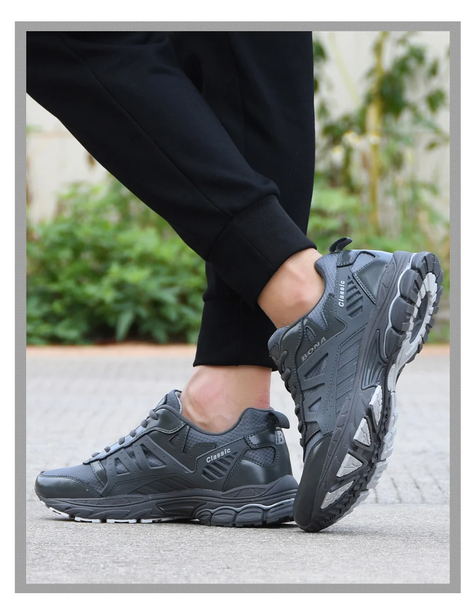 BONA/Новинка года; дизайнерская мужская обувь для бега; zapatillas hombre Deportiva; высокие мужские кроссовки для бега; прогулочная обувь