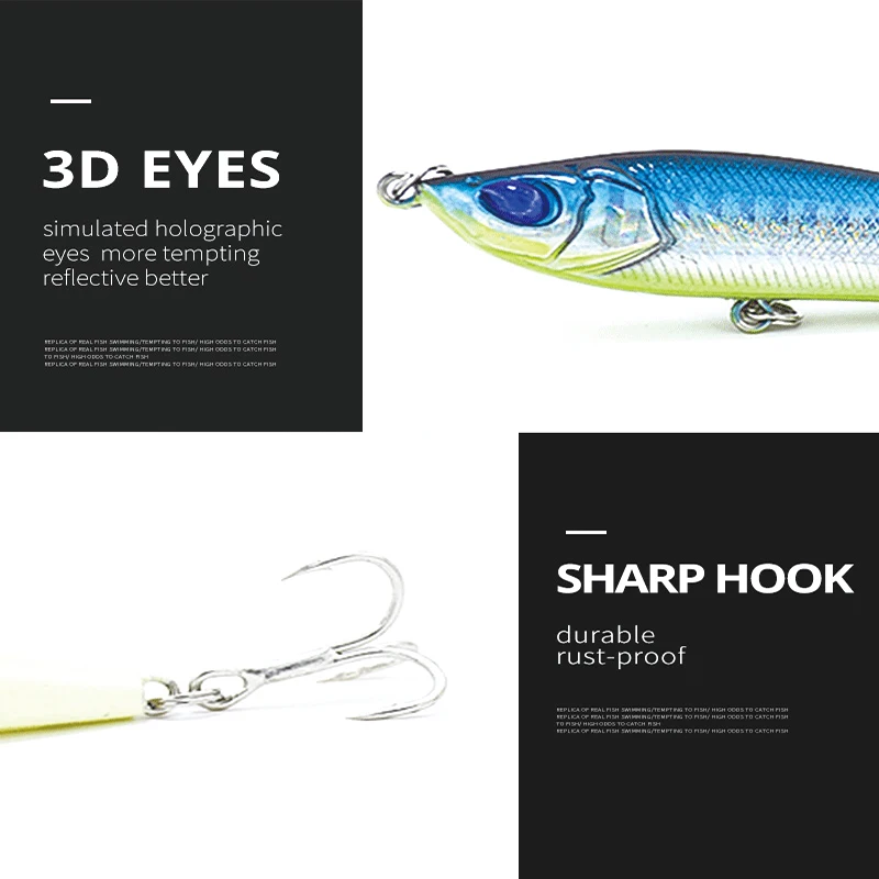 Cat Claw 3D Eyes lure 101P 14g 87mm Long Casting Pencil Stick Bait popper Sinking Floating Artificiais Spray Paint Tackle | Спорт и