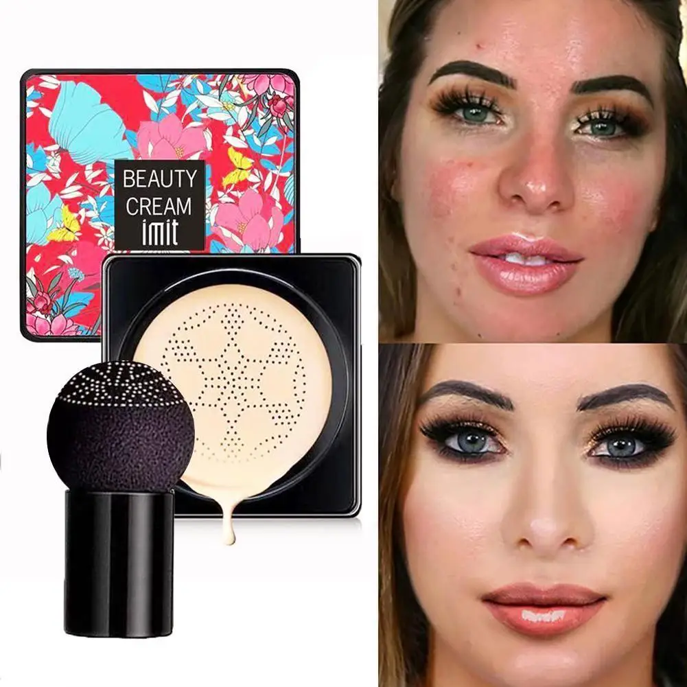 

New Mushroom Head Make up Air Cushion CC Cream Natural Foundation Concealer Makeup Moisturizing Whitening Cream BB U0Y2