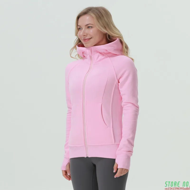 

Hooded Jacket Sports Top Women Professional Yoga Cotton Jogger Fitness Long Sleeve Dry Fit Running Workout Pullover Coat