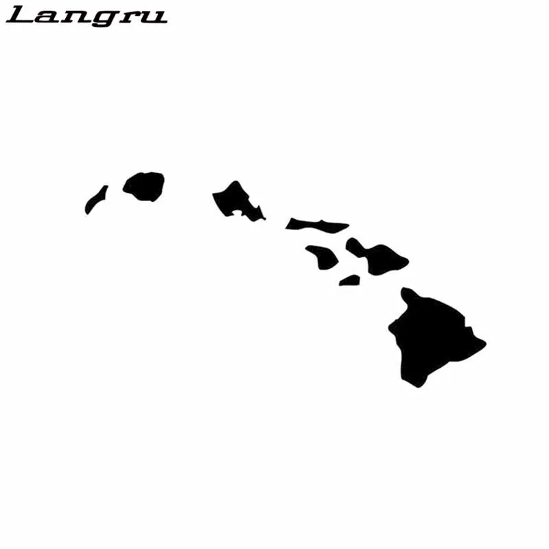 

Langru 16.4CM*8.8CM Fashion Hawaiian Islands Map Vinyl Decal Car Sticker Graphical Car Accessories Jdm