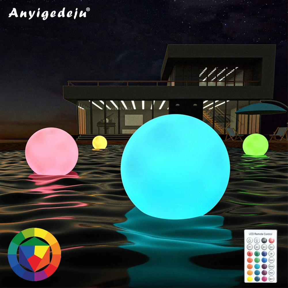 

Newest Floating Pool Lights RGB Color Changing LED Ball Lights IP67 Waterproof Solar Charging Cell Hot Tub Night Lights Pool Toy