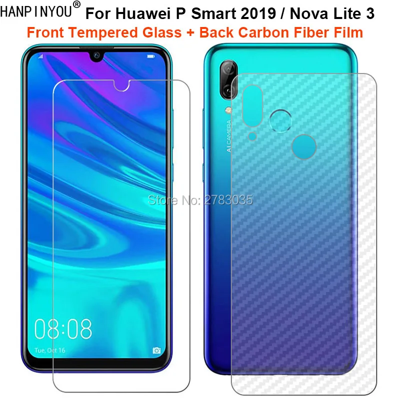 Для Huawei P Smart 2019 / Nova Lite 3 Lite3 1 набор = мягкая задняя пленка из углеродного волокна +