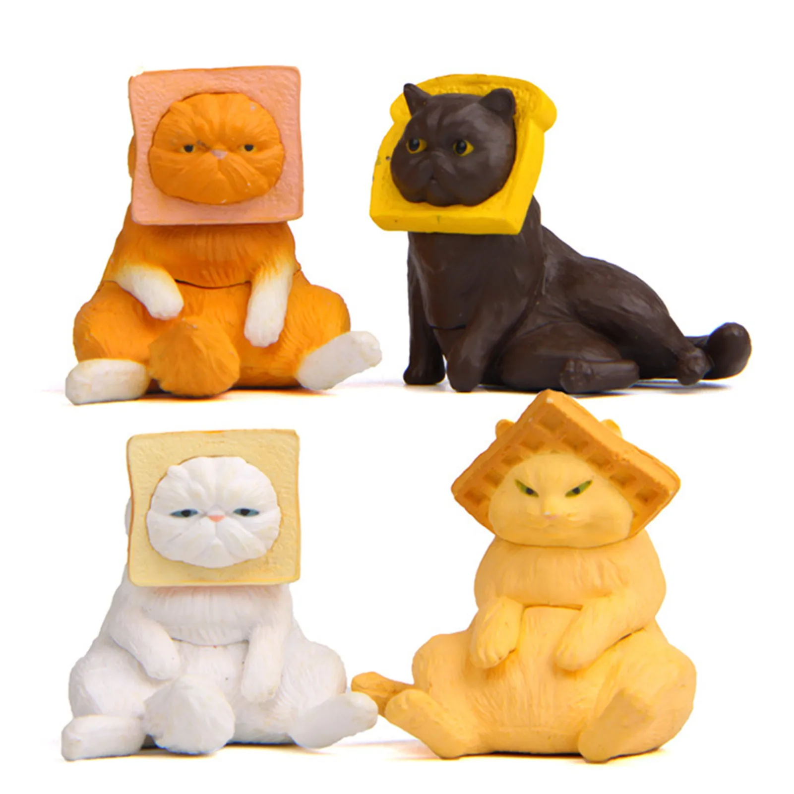 

4PCS/Set Cute Cat Doll Plastic Car Home Decoration Novel Gifts