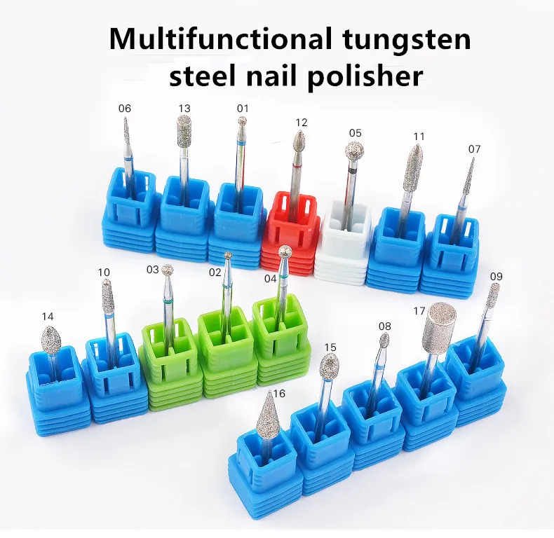 2020 17 форм Алмазная дрель для ногтей фрезеровка сверла кутикула Резак маникюра