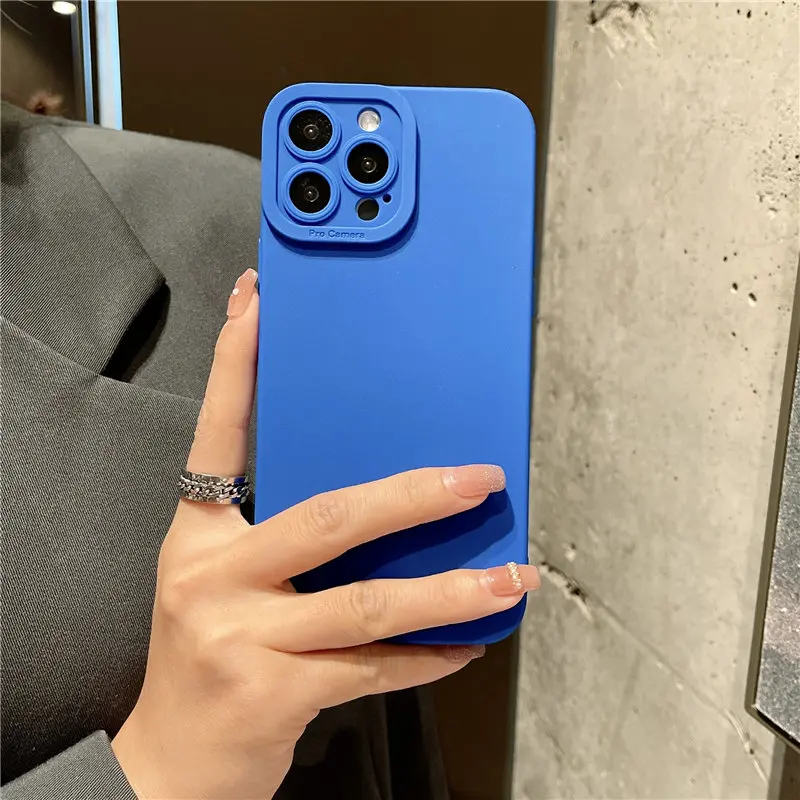 Camera Protection Silicone Phone Case For iPhone 13 Pro Max 11 12 14 Pro Max XR XS Max X 7 8 Plus 14 Soft Shockproof Matte Cover