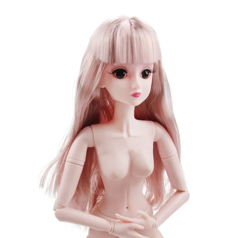 Новинка 60 см 21 подвижные Соединенные BJD куклы волосы 3D голубые глаза ресницы женские голые обнаженные тело девушка куклы игрушка для девочек подарок