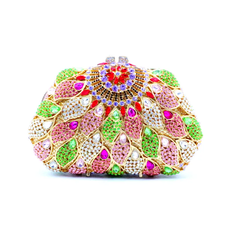 Новая модная Красная дамская сумочка через плечо кошелек с кристаллами и цветами