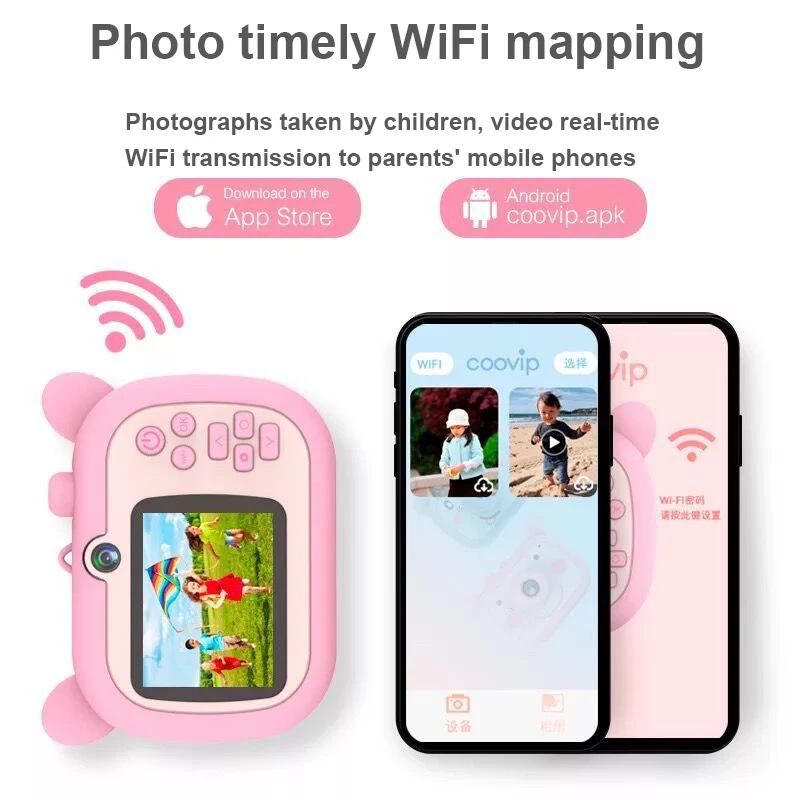 Детская цифровая камера с Wi Fi 1080p HD 2 дюйма большой экран симпатичная подарок на