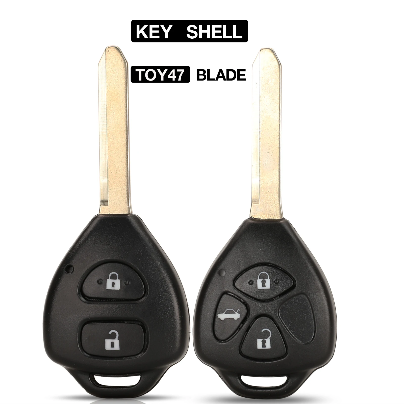 Jingyuqin 2/3 кнопок для Toyota Corolla Camry Auris TOY47 НЕОБРАБОТАННАЯ оболочка ключа транспондера