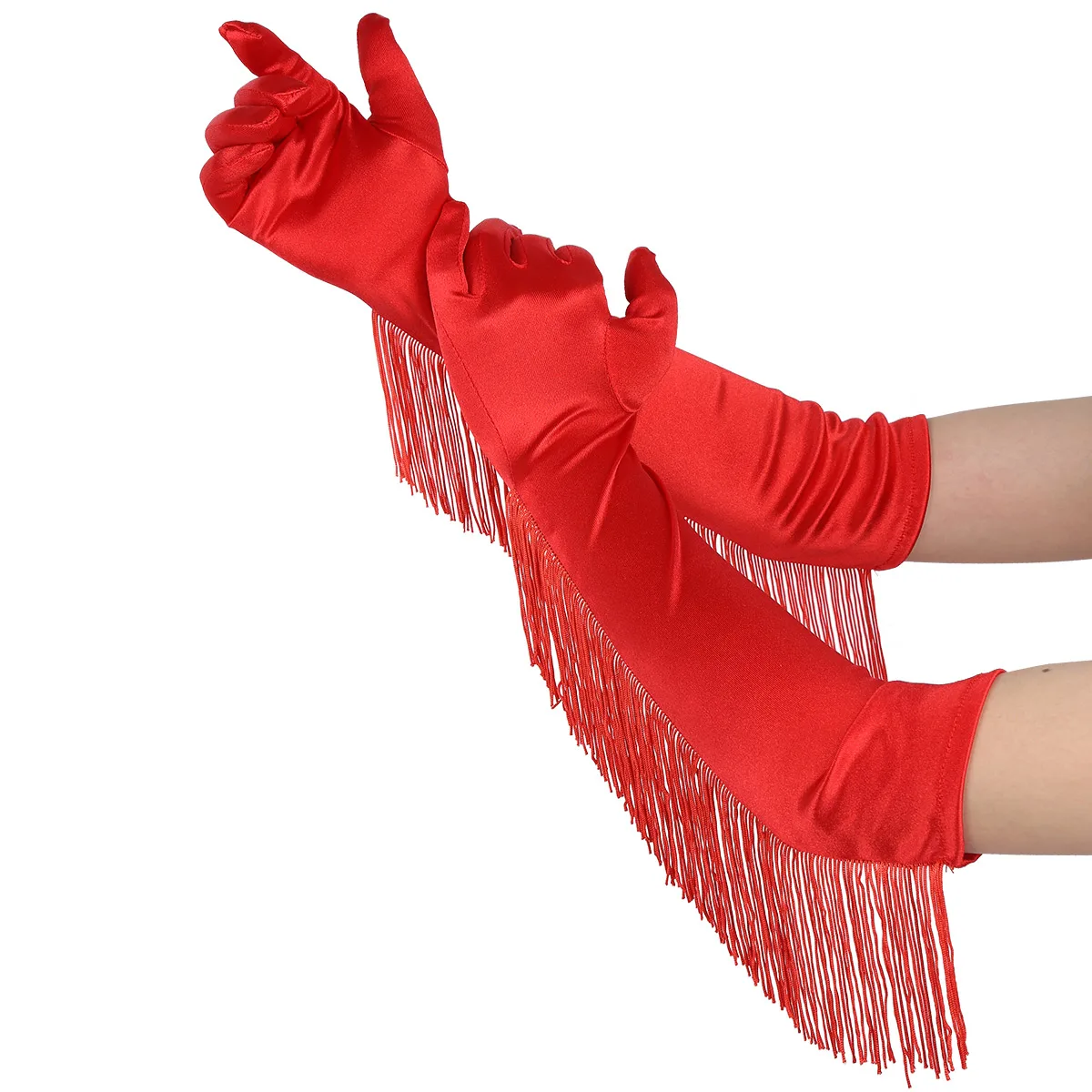 Женские Элегантные винтажные атласные длинные перчатки длиной до локтя с