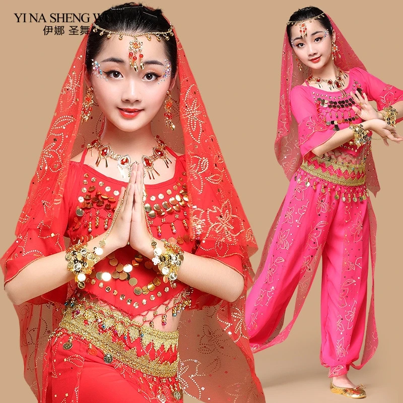 Новинка 5 шт. Индийские Костюмы Болливуда цыганские костюмы для танца живота