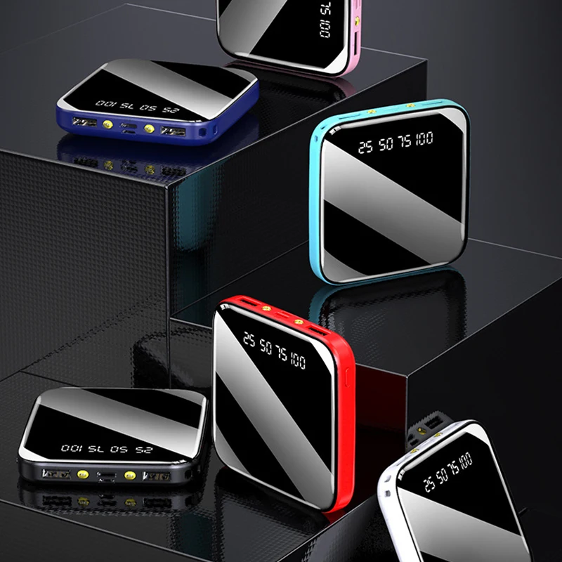 

30000mAh Portable Mini Power Bank Mirror Screen LED Display Fast Charger Powerbank External Battery Pack Poverbank For Phones