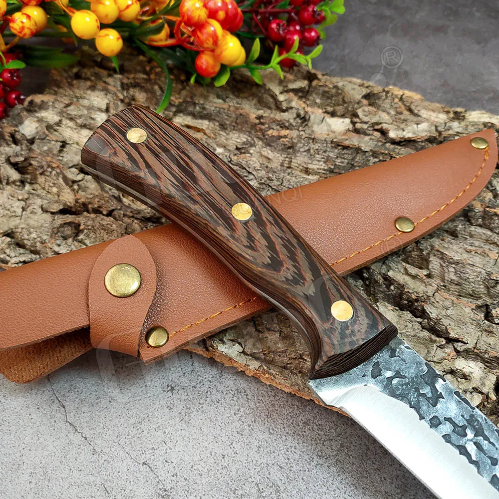 Кованый нож ручной работы универсальный для боя ножи костей кухонный из