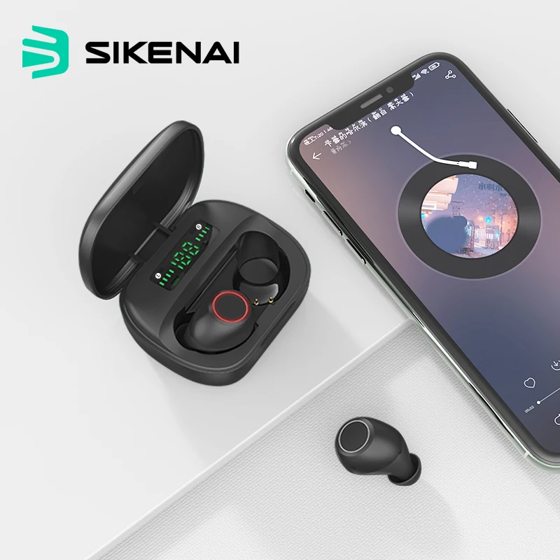 TWS-наушники Sikenai Bluetooth 5 0 IPX4 водонепроницаемые микрофон миниатюрные спортивные