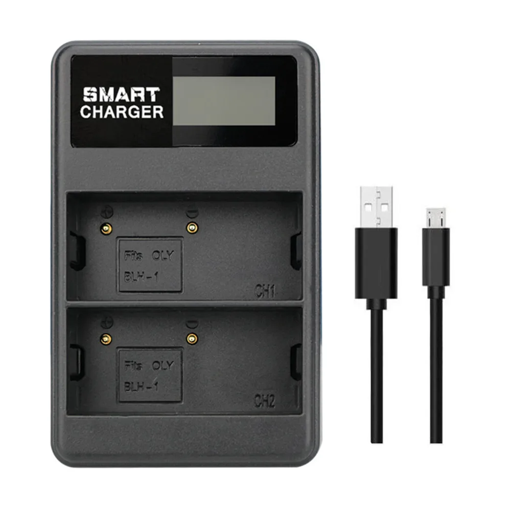 BLH 1 BLH1 LCD двойной перезаряжаемый аккумулятор зарядное устройство для 2 шт Olympus
