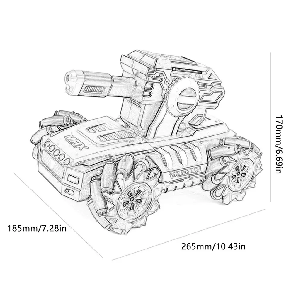 2021 Новый Радиоуправляемый Танк 2 4G 4WD может стрелять водяные бомбочки Дрифт