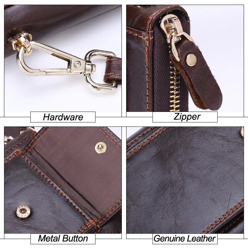 

2020 Fashion Men Wallets with Coin Purse Long Male Money Purses Dollar Mens Money Phone Bag Genuine Leather Thin Clutch Wallet