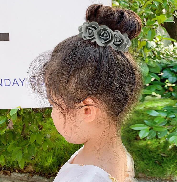 Pfingstrose Rose Blume Gummibänder Haarhalter Krawatte Gummi Stoff Kränze Kronen elastische Kranz Krone Hochzeit Girlande Stirnband – Detail 19