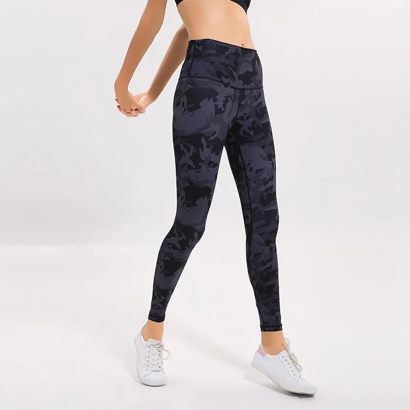 Камуфляжные штаны для йоги женские Леггинсы с камуфляжным принтом спортивные