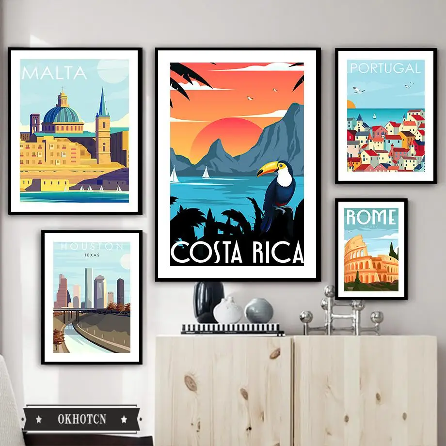 Скандинавский мир путешествия город пейзаж плакаты и принты Рим Новая Зеландия