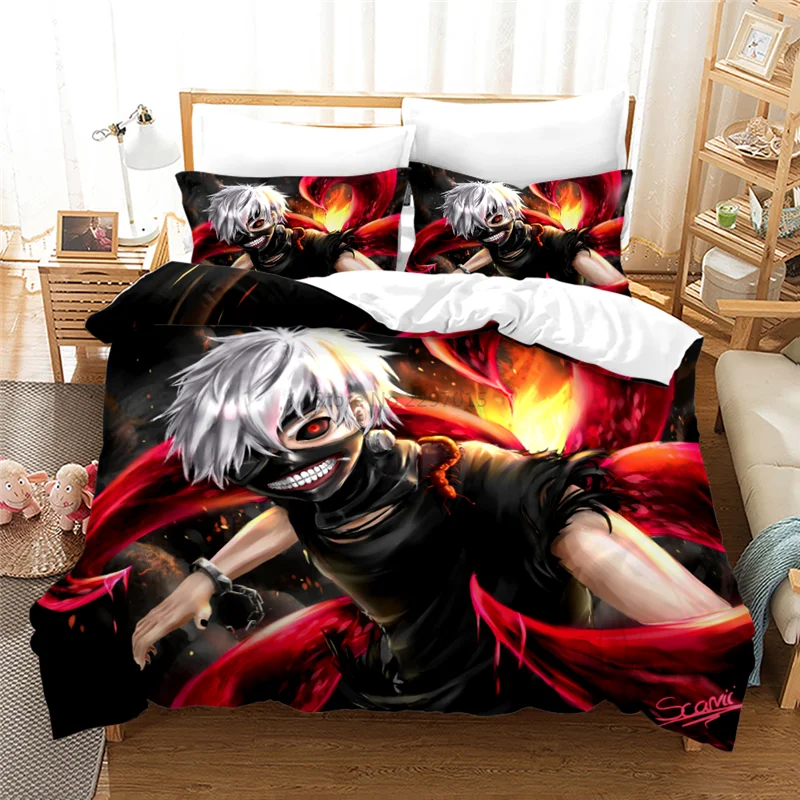

Home Textile Tokyo Ghoul Anime Manga Goth Bedding Set Printed Duvet Cover Set Pillowcase Twin Full Queen King Bedclothes 2/3pcs