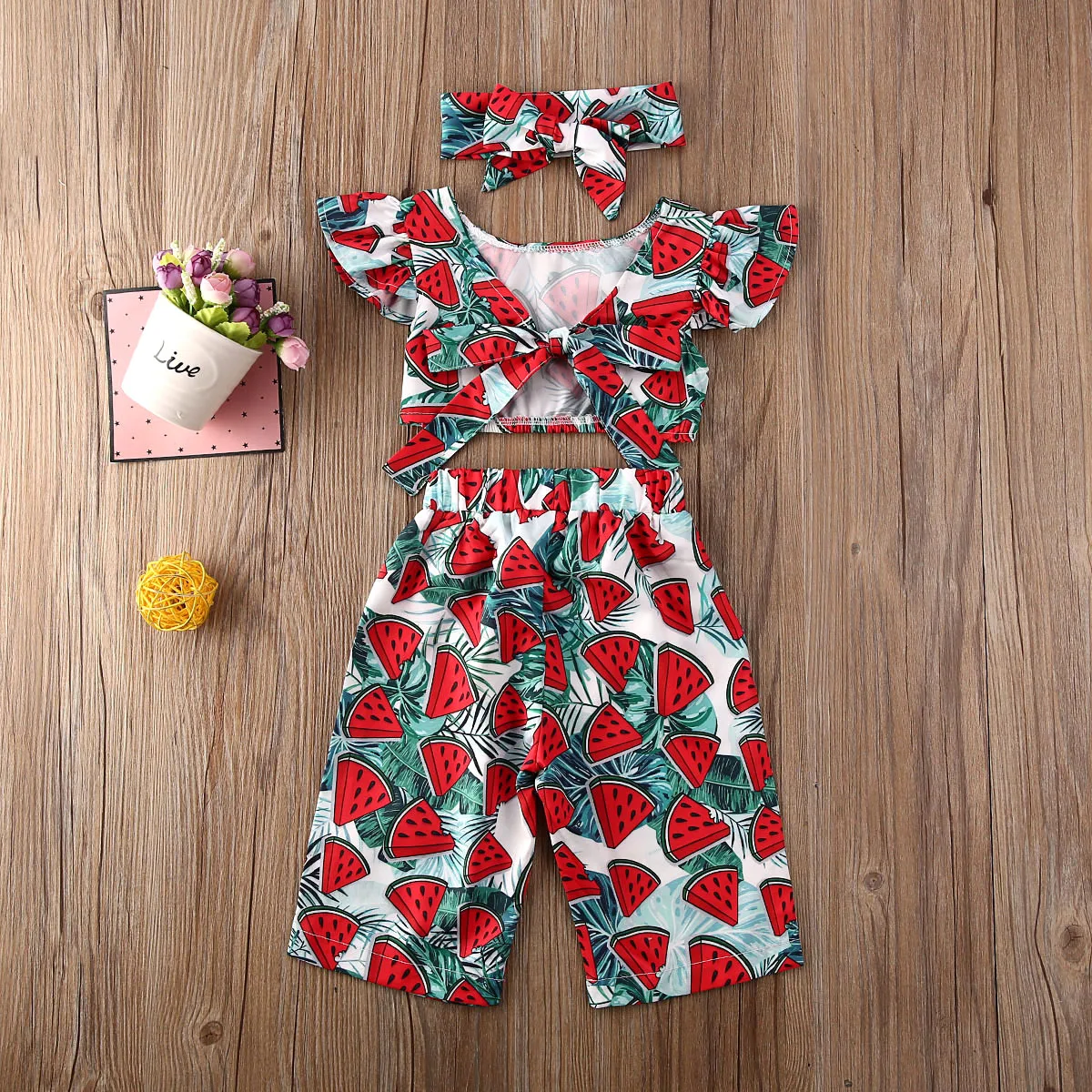 Женская летняя одежда для маленьких девочек топы без рукавов с принтом арбуза +