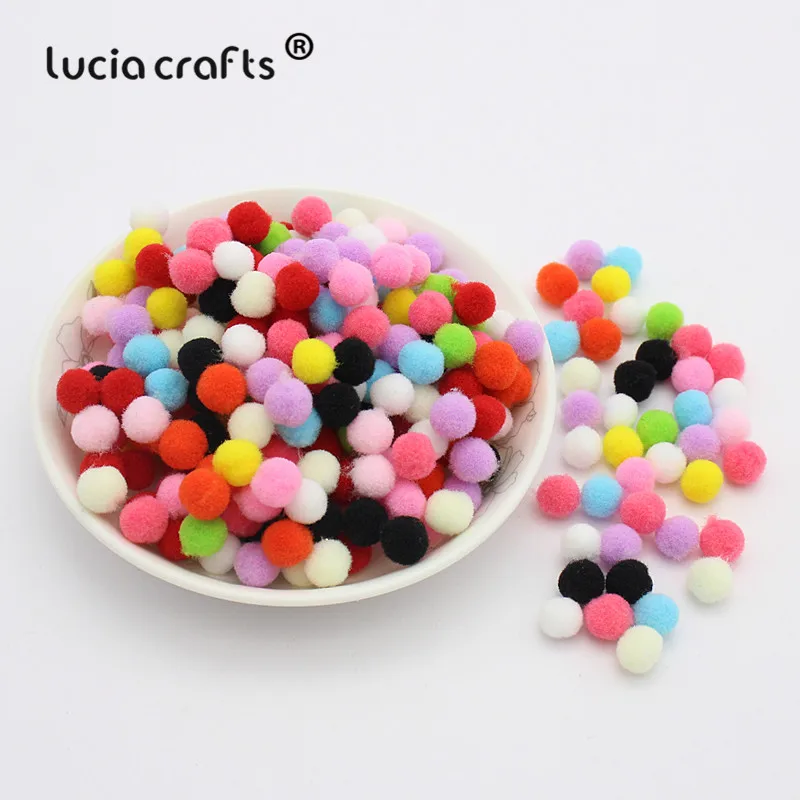 Mixed 1 1000pcs Lucia crafts 500-1000 шт./лот 8 мм смешанный Мягкий круглый образный шарик-помпон пушистый помпон для детей DIY Одежда ручной работы K0303 - Цвет: Mixed 1 1000pcs