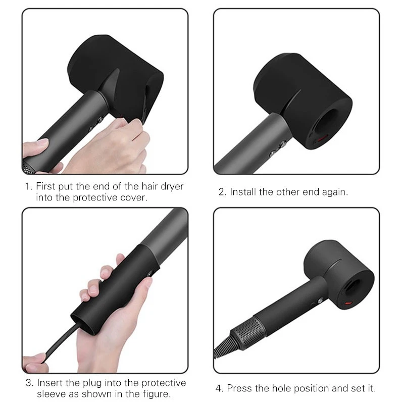 Черный мягкий силиконовый защитный чехол для Dyson сверхзвуковой фен 360 полный Blower
