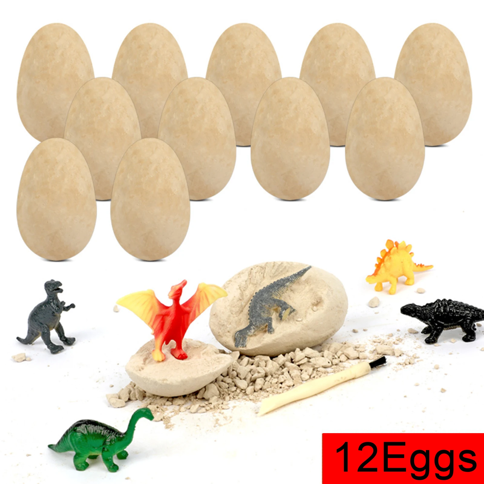 

12pcs/Set Dinosaur Eggs Excavation Set DIY Dino Eggs Digging Kit Archaeology Science Stem Gift Model Educational Toy Paleontolog