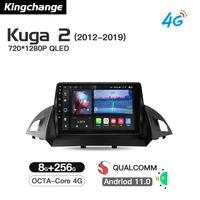 kingchange octa core android 11 car video navigation player for ford escape 3 kuga 2 2012 2019 radio stereo bt gps wifi audio