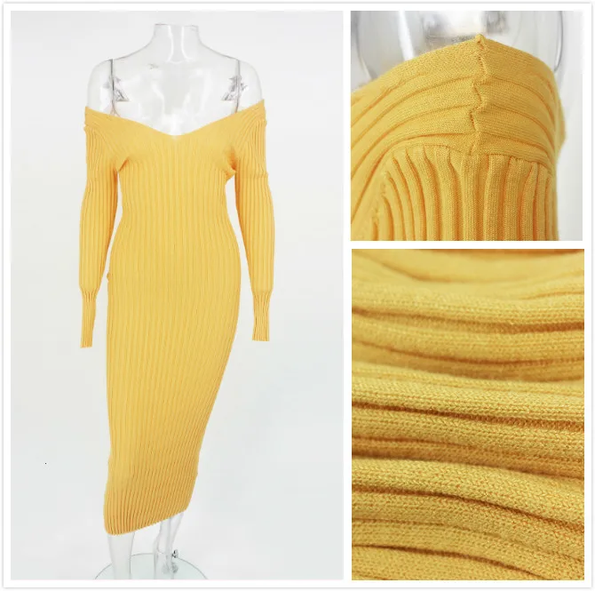 Женское трикотажное платье с длинным рукавом желтое облегающее открытыми