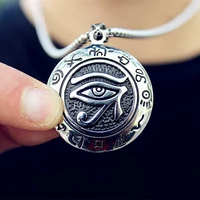 fine hand made vintage embossed mayan characters eye of horus pendant mens and womens jewelry necklace