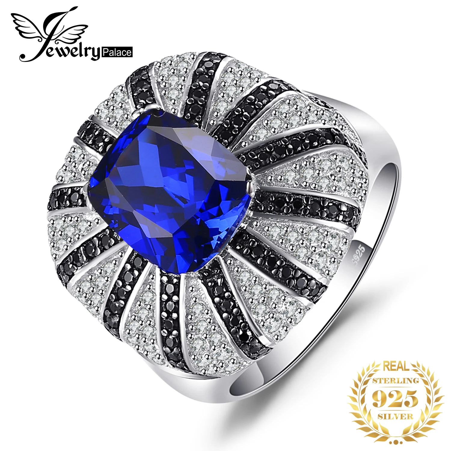 Jewelrypalace Роскошные 3.9ct создан сапфир натуральный черной шпинели коктейльное
