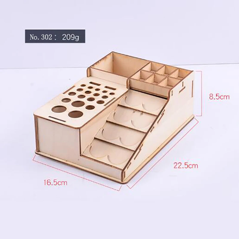 

DIY Wooden Pigment Bottle Drawer Storage Organizer Holes Color Paint Ink Brush Stand Rack Modular Holder