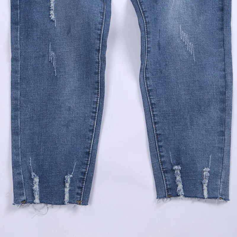

Ripped Jeans for Women High Waist Plus Size Drawstring Loose Denim Harem Pants Femme 5xl 6xl 7XL 130kg